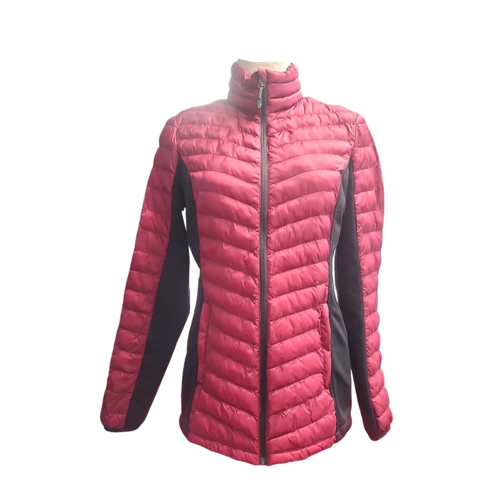 32 Degrees Women's Burgundy and Black Puffer Jacket